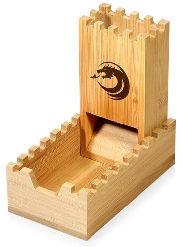 DNDND Tour de dés pliable en bambou, tour de dés DND pour Donjons et Dragons D&D Jeu de table et jeux de rôle