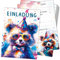 Hierein Einladungskarten Kindergeburtstag Mädchen, 12 Stück Witzige Aquarell Bär Kindergeburtstag Einladungskarten Kinder und Teenager, Party Einladungskarten Geburtstag für Alle Arten von Partys