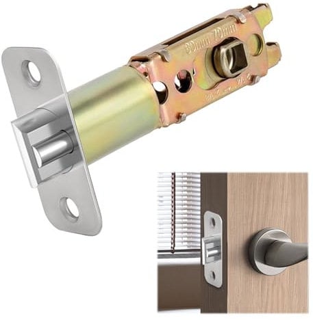 Tubular Mortice Latch 60-70mm Adjustable Door Latch Tubular for Internal Door Fireproof Brass Interior Lever Doors Handle Latches Radius Spring Latches