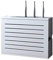 Wandmontiertes weißes Regal für drahtlose Router, mit Abschirmung, Draht-Finish, schwebendes Regal für Steckdosen und Kabelmanagement (Innendurchmesser 40 cm)