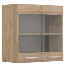 Vicco Küchenglashängeschrank R-Line, Glashängeschrank, Sonoma, 60 cm