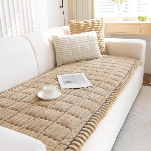 GKXLH Neu Dicke rutschfest Sofa überzug 2 3 4 Sitzer (Kaffee, 70x90cm/1 PC) | Weich Cord Couch überzug, Universal Sofabezug Waschbare, Sofa Cover für Hunde Haustiere, Ledersofaschoner für das Wohnzimmer