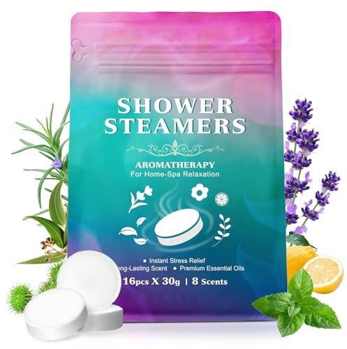 Shower Steamer Aromatherapy, 16Pack Bath Bombs with Essential Oils for Relaxation, Shower Bombs for Women and Men, Pamper Self-Care, Holiday Gifts for Women