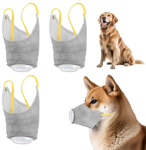 3stk Teilige Verstellbare Hundegasmaske, Neue Kreative Hundemaulkörbe Atmungsaktiv Wiederverwendbar Anti-Smog Filtert Effektiv Luftverschmutzung (Klein)