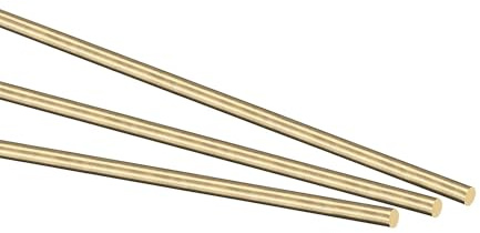 TOP-VIGOR 4pcs 3mm x 300mm Solid Round Brass Rod, Metal Solid Round Shaft Rods Lathe Bar Stock for DIY Car Helicopter Airplane Mode