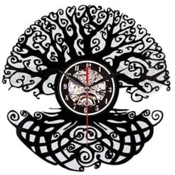 Jian1004 Horloge, Horloge Murale avec disques d'arbre de Vie, Horloge créative, Cadrans décoratifs for Salon,Réveil