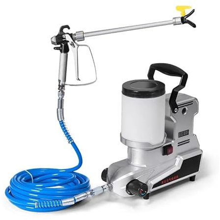 Electric High Pressure Airless Paint Sprayer 1600W Portable Multifunctional Spray Gun for Latex Wall Fence Home Car Furniture Painting Professional Painter Tool 3000 PSI 1.5L Tank 150cm Hose Grey