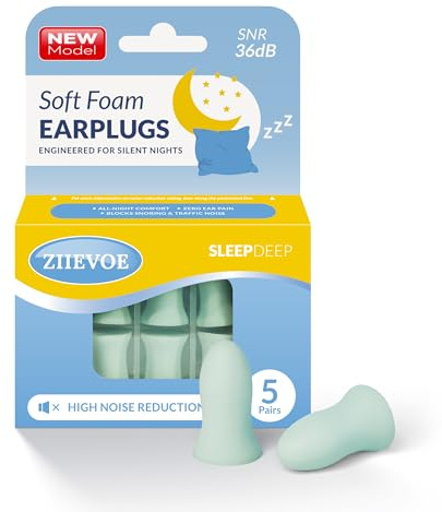 ZIIEVOE Tappi Orecchie Dormire - Struttura Fonoassorbente a 5 Strati Brevettata + Particelle Super Isolanti da 36dB,Rilassamento Lento e Zero Pressione (Blu, Taglia unica)