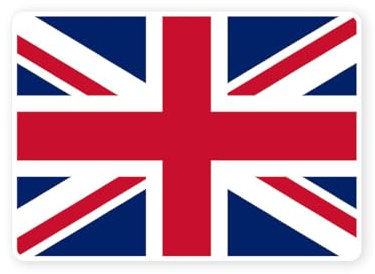 Sticker drapeau ROYAUME UNI UK britanique anglais 10cm(S) - 28cm(XL) autocollant bord blanc (taille XL : 28cm x 20cm)