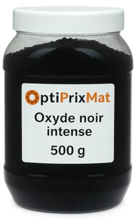 OptiPrixMat Poudre de pigment Noir - 0,5 kg - 500 gr - Oxyde de fer - Pigment de couleur pour béton, plâtre et chaux