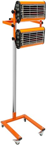 Repomanda Infrarot Lacktrockner 2000W 2x1000W Strahler Höhenverstellbar 50-175cm Timer 0-60min 360° Drehbar Wärmestrahlung Für Autolack Spachtel Holz Metall Beschichtung Trocknung Garage Werkstatt