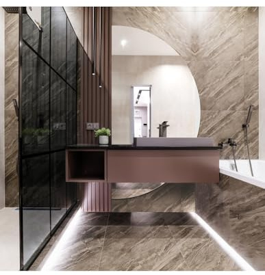 Alfaram® Spiegel, Wandspiegel - 2-teilig - Halbrunder Spiegel - 80x160 cm - Einzigartiges Design - Rahmenlos - Geschliffenes Glas - für Flur, Wohnzimmer, Badezimmer