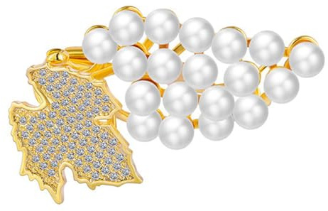 UPKOCH Broche en Métal Perles Brillantes Broche Raisin Créative Femme Accessoire Mode Vêtements Paquet Légère Décorative 5 Cm