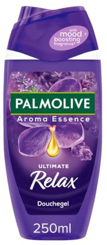 Palmolive Aroma Essence Ultimate Relax Gel de ducha con lavanda y extractos de ylang ylang ylang, 250 ml, lavado corporal hidratante con aceites esenciales para una experiencia de fragancia suave y