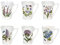 Portmeirion Botanic Garden Mandarin Mug | Set of 6 with Assorted Floral Motifs | 10 Oz Coffee Mugs | Made in England from Fine Earthenware | Dishwasher Safe