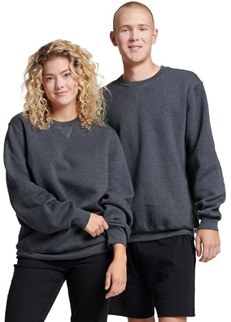 Russell Athletic Men's Dri Power Crew Neck Sweatshirt, Black Heather, 4X-Large