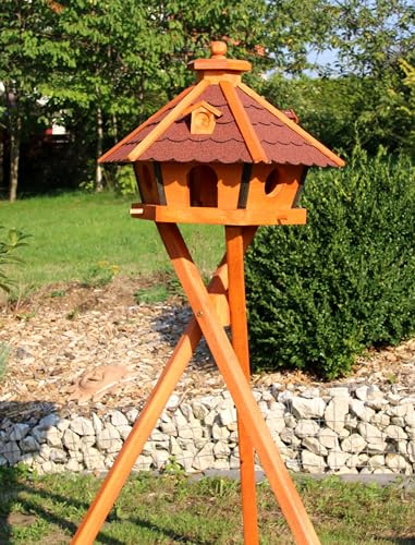 Vogelhaus, Vogelhäuser mit und ohne Ständer behandelt Typ 23 (XL rot, mit Ständer)