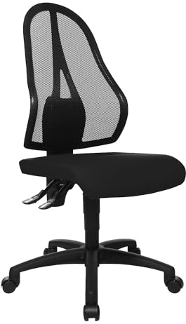 TOPSTAR | Bürostuhl Open Point P | Netzrückenlehne Schwarz | ohne Armlehnen | Sitzbezug Schwarz