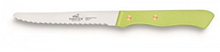 SABATIER – 6er-Set Tafelmesser SERIE 197 – 10,5 cm – Mikrogezahnte Klinge aus Edelstahl und Messingnieten – Perfekt zum einfachen Schneiden von Fleisch, Obst und Gemüse