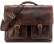 LEABAGS Leder Aktentasche Herren & Damen I Echtleder Laptoptasche bis 15 Zoll I Umhängetasche mit Schultergurt I Schultertasche I Messenger Bag I Arbeitstasche I Lehrertasche I Brown Marble