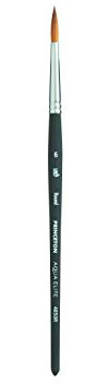 Princeton Aqua Elite, Series 4850, Synthetic Kolinsky Watercolor Paint Brush,Round, 6