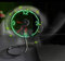 Kbinter USB LED Clock Fan 90mm USB-Powered Portable Mini Gooseneck Fan with LED Light Display Time, Ideal for Desktops and Laptops, Green