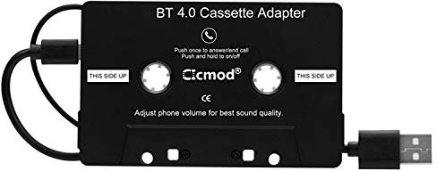 CICMOD Adattatore Cassetta Autoradio de BT 4.0 con Microfono per Chiamate in Vivavoce Nero