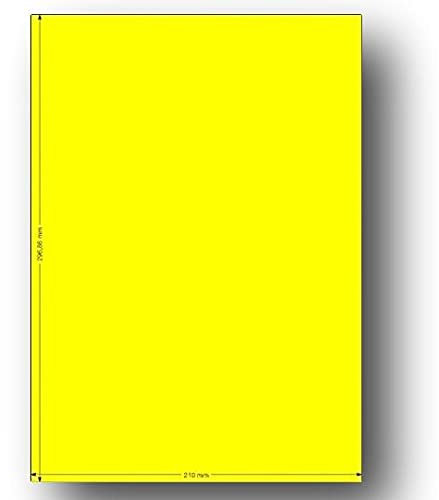 100 Feuille papier adhésive JAUNE FLUO A4 210 x 297 mm pour imprimante planche 1 étiquette JAUNE FLUO autocollante A4 étiquette JAUNE étiquette couleur JAUNE FLUO autocollant Stickers papier adhésif