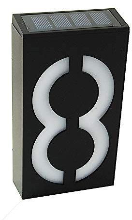 Número de Casa con 6-LED Luz Solare, KEEDA Exterior Lámpara Solar Números de Puerta para casa, hotel, puerta, Villa
