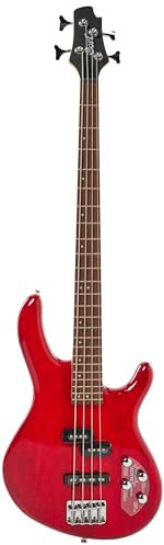 Cort Action Plus Bass Guitar, Trans Red