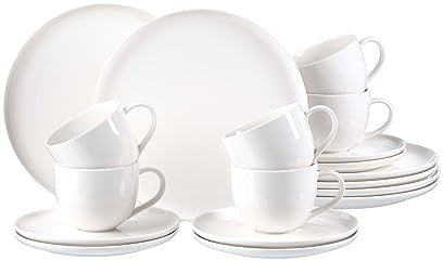Flirt by Ritzenhoff und Breker Skagen Kaffeeservice 18-teiliges Set: Porzellan, Keramisch, Skagen, Kaffeeservice, Kaffeetasse, Untertasse, Frühstücksteller
