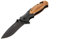 KEENSUN Klappmesser Holz/Carbon Einhandmesser Survival Taschenmesser Outdoor Campingmesser Messer