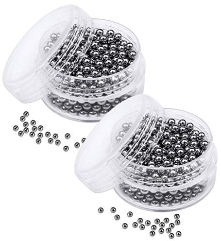 nuoshen 2×400 Stück Reinigungsperlen aus Edelstahl, 3mm Edelstahl Perlen zum Reinigen Flaschen Reinigen Perlen für Dekanter Vase Flaschen Karaffen Reinigen(2 Dose)