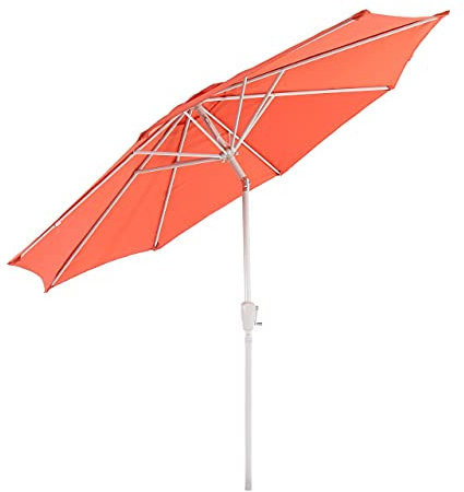 Mendler Sonnenschirm N18, Gartenschirm, Ø 2,7m neigbar Polyester/Alu 5kg - terracotta