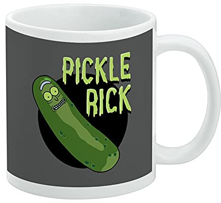 Rick and Morty Pickle Rick Ceramic Coffee Mug, Novelty Gift Mugs for Coffee, Tea and Hot Drinks, 11oz, White
