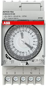 interruptor dispositivo modular, interruptor horario sin reserva AD1CO-15m (referencia: 2CSM222421R1000)