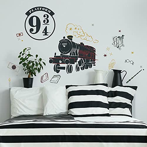 RoomMates RMK4956GM Hogwarts Express Giant Wall Decal Peel and Stick, rojo, negro, amarillo