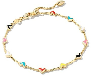 Kendra Scott Haven Heart Gold Chain Bracelet in Multi Mix, Fashion Jewelry for Women