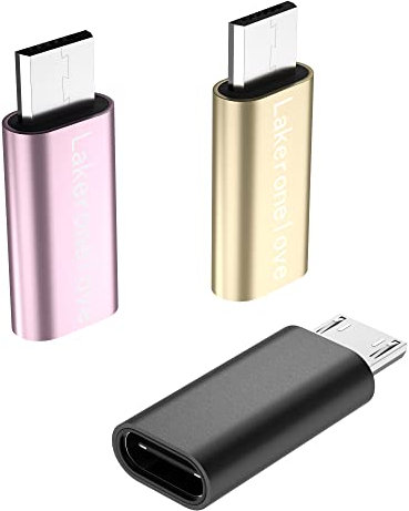 Adapter USB C to Micro USB 3 Pack, USB Type C (Female) to Micro-USB (Male) Adapter Supports Charging & Sync for Samsung J6/J5/J4/J3/S7/S7 Edge/S6, Huawei Y7/Y6/P Smart/P8 Lite,LG G4,Power Bank