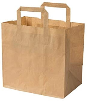 BIOZOYG 50x Papiertragetaschen 26 x 17 x 25 cm - braune Papiertüten mit Henkel Einkaufstüten - Papiertaschen Geschenktüten Tragetaschen Recyclingpapier