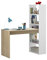 Arreditaly Scrivania Con Libreria Reversibile Kirkensen Scrittoio Scaffali Laterali Mobile Desk da Ufficio Soggiorno Sala Da Pranzo 120 x 144 x 53 cm Colore Bianco e Rovere
