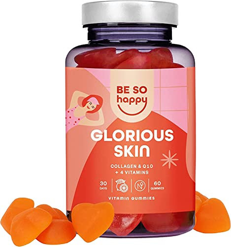 Collagene e Coenzima Q10 | Vitamina per la Pelle | Gusto Agrumi | 60 Caramelle Gommose, Fornitura di 30 Giorni | Senza Lattosio e Senza Glutine | BeSoHappy®…