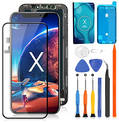 Bildschirm Ersatz für iPhone X Display LCD für iPhone X 5.8 Digitizer Touchscreen 3D Touch Glas Assembly Kompatibel mit A1865, A1901, A1902