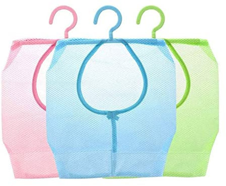 Clothes Peg Bag Mesh Storage Bag with Hook Hanging Storage Basket for Wardrobe Laundry 3PCS Mesh Peg Bag,Hanging Mesh Storage Bag,Multipurpose Storage Bag,Storage Basket with Hook, Storage
