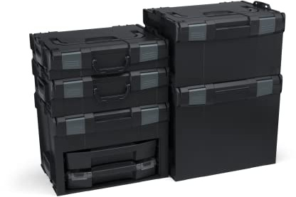 L-BOXX Sortimo L-Boxx Schwarz Werkzeugkoffer Set | LBOXX 102 LBOXX 136 LBOXX 238 LBOXX 374 LS-BOXX 306 inkl. i-BOXX & LS-Tray | Sortierset mit L BOXX Einlage B3 & i BOXX Einlage C3