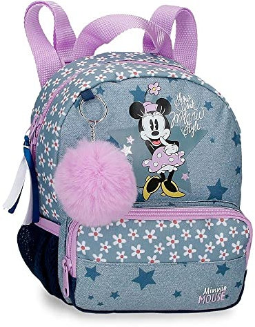 Disney Minnie Style Mochila de Paseo Azul 19x23x8 cms Poliéster 3,5L