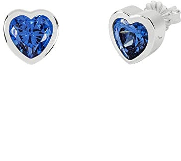 Radley Ladies Sterling Silver Blue Stone Heart Stud Earrings RYJ1307