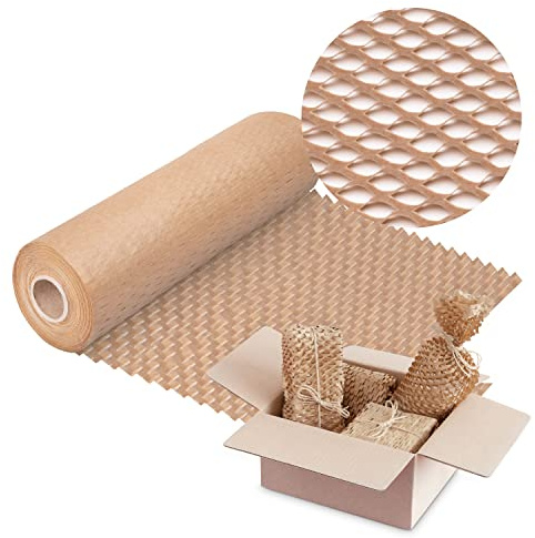 V1 TRADE Papier Nid d'Abeille – Papier Kraft 40 cm x 25 m – 90 g/m² | Rouleau d'emballage biodégradable et flexible pour protéger, caler et décorer – adapté aux vendeurs et projets créatifs.