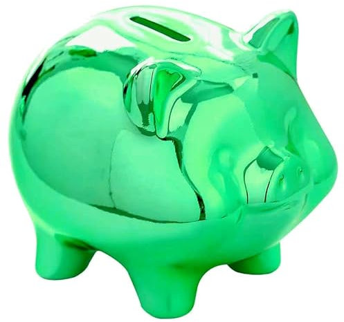 Spardose Kinder Personalisiert, Sparschwein Hochzeit, Baby Mädchen Jungen Kinder Sparschwein Groß, Sparbüchse, Piggy Bank, Trinkgeld Spardose Keramik, Hochzeitsgeschenke für Brautpaar (Grün)