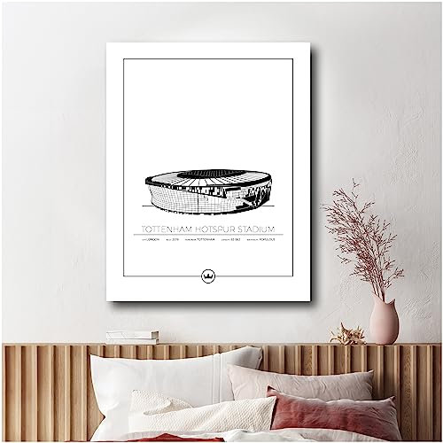 Sverigemotiv Fußballstadion-Wandkunstdruck – Fußballgeschenke für Jungen, Mädchen, Männer – Beste Premier-League Fußballmannschaften – ungerahmtes Poster (Tottenham – Hotspur Stadium, 40x50 cm)